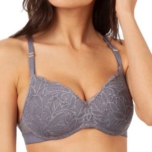 NWT Lively The Lace No Wire Push-Up Bra in Smoke Grey
